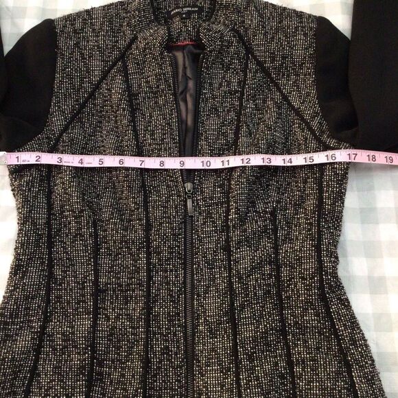 MARIO Serrani Italy blazer wool blend Italian designer size 4 black white - Picture 10 of 13